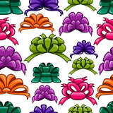 Seamless pattern with cartoon bow