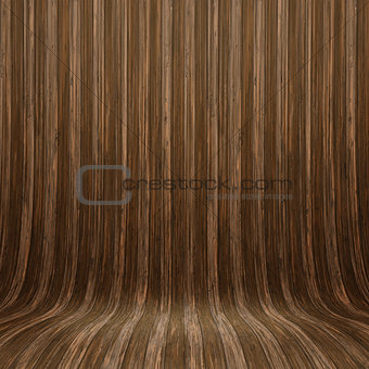Curved wooden wall
