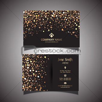 Gold glitter business card 