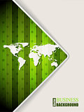 Abstract green brochure with world map