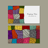 Business card collection, patchwork carpet design