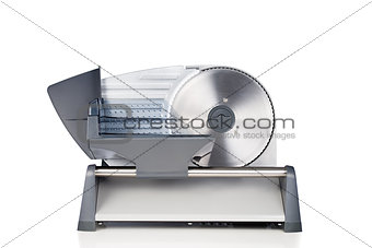 Domestic food slicer front view isolated on white background