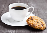 coffee cup with cookie for breakfast morning
