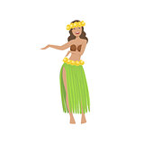 Girl Dancing Hula Hawaiian Vacation Classic Symbol