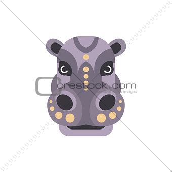 Hippo African Animals Stylized Geometric Head