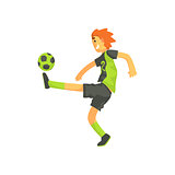 Football Player Kicking The Ball Isolated Illustration