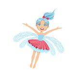 Cute Fairy With Blue Hair Girly Cartoon Character