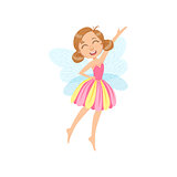 Cute Fairy In Pink Dress Girly Cartoon Character