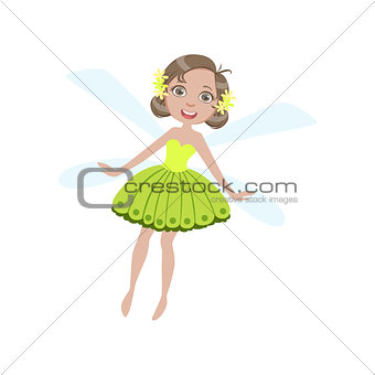 Cute Fairy With Dragonfly Wings Girly Cartoon Character