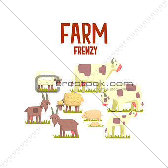 Toy Farm Animals Cute Sticker