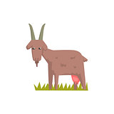 Grey Goat Toy Farm Animal Cute Sticker
