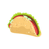 Taco Street Food Menu Item Realistic Detailed Illustration