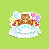 Event Template Label Cute Sticker With Owl