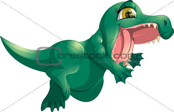 beautiful green crocodile