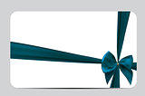 Gift Card Template with Silk Ribbon and Bow. Vector illustration