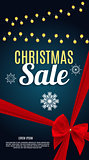Christmas Sale Banner Background. Business Discount Card. Vector