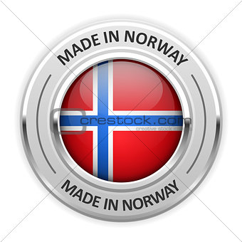 Silver medal Made in Norway with flag