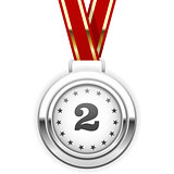 Winner silver medal on ribbon - second place 