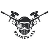 Paintball emblem - mask and two crossed markers