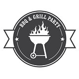 Barbecue stamp - bbq and grill party