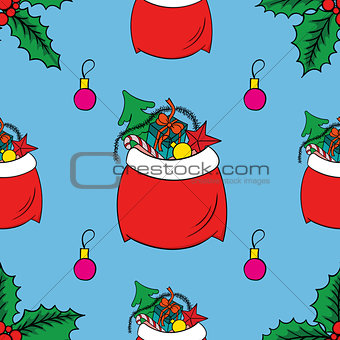 Seamless pattern watercolor to Merry Christmas. Bright background for happy new year