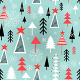 Christmas pattern with trees