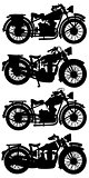 Four vintage motorcycles