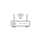Wireless router thin line icon