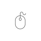 Computer mouse thin line icon
