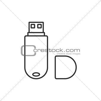 Flash drive thin line icon