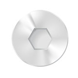 Cap screws with hexagon flat, glossy.