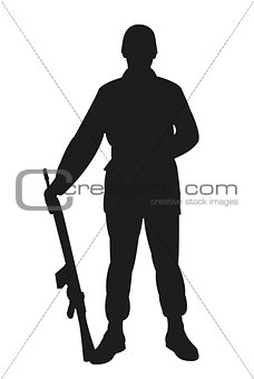 turkish soldier silhouette vector
