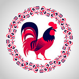 Red fire rooster as symbol of 2017
