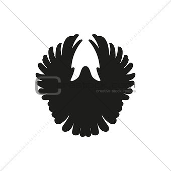 one simple black front dove pigeon silhouette