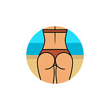 Healthy woman buttocks on the beach
