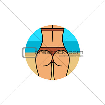 Healthy woman buttocks on the beach
