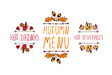 Hand drawn autumn elements with inscription