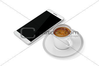 Espresso and smartphone