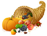 Cornucopia rich harvest on day of Thanksgiving