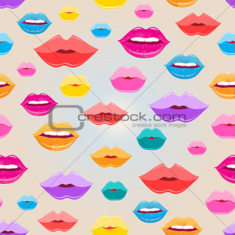 Seamless pattern of lips