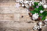 Christmas holiday background with pinecone balls greeting