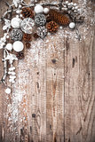 Christmas festive background with pinecone balls greeting