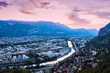 Grenoble at sunset