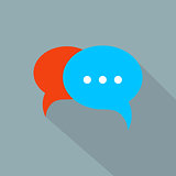 Vector chat icon with speech bubbles