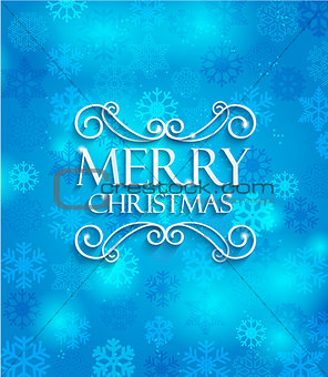 Merry Christmas on blue background.