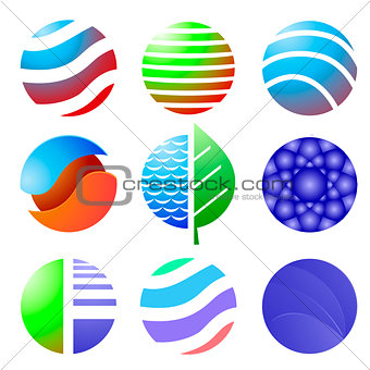 Set of Colored Icons Isolated