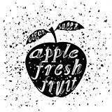 Apple Icon Typography Design with Lettering