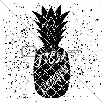 Pineapple Icon Typography Design