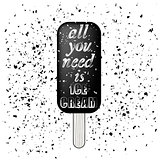 Ice Cream Poster on Grunge Particles Background