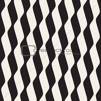 Vector Seamless Black and White Vertical Wavy Lines